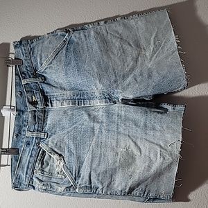 LEE W33 VINTAGE HIGH RISE 90's DISTRESSED CUTOFF DENIM LOOSE GRUNGE SUMMER SHORT